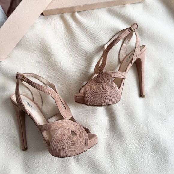 Prada Suede Swirls Platform Sandals, size 39 - Picture 1 of 9